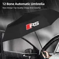 Car Fully Automatic Folding Rain Windproof Umbrella Sunshade For Audi Sport RS S Line QRS5 RS6 RS7