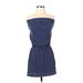 Xhilaration Casual Dress - Mini: Blue Polka Dots Dresses - Women's Size Small