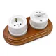 Home Improvement Switch Socket Round Hole Diameter 68mm Wall 1-3 Gang Wooden Holder European Style