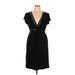 Torrid Casual Dress - Mini Plunge Short sleeves: Black Print Dresses - Women's Size 1X Plus