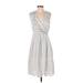 Marc by Marc Jacobs Casual Dress - Wrap: Silver Chevron/Herringbone Dresses - Women's Size 4