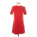 Zara Casual Dress - Mini High Neck Short sleeves: Red Print Dresses - Women's Size X-Small