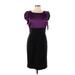 Jessica Howard Cocktail Dress - Sheath: Purple Solid Dresses - Women's Size 12