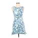 Lilly Pulitzer Casual Dress - Fit & Flare: Blue Acid Wash Print Dresses - Women's Size 00