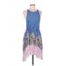 Intimately by Free People Casual Dress - DropWaist: Blue Floral Motif Dresses - Women's Size Medium