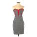 Arden B. Casual Dress: Black Stripes Dresses - Women's Size X-Small