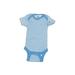 Gerber Short Sleeve Onesie: Blue Bottoms - Size Newborn