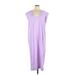 FP BEACH Casual Dress - Midi Scoop Neck Sleeveless: Purple Dresses - Women's Size Large