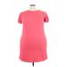 Perfectly Priscilla Casual Dress - Shift: Pink Solid Dresses - New - Women's Size 2X