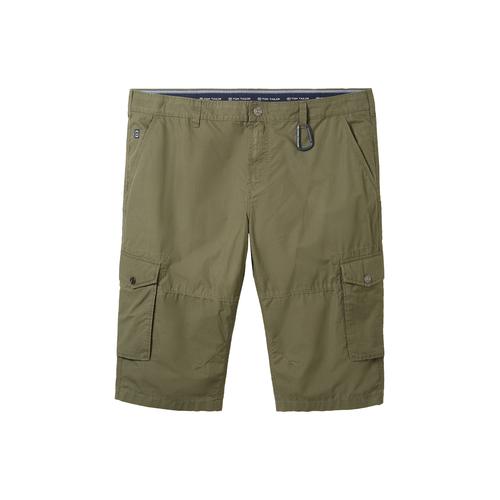 TOM TAILOR Herren Plus - Overknee Shorts, grün, Uni, Gr. 48