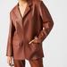 Steve Madden Imaan Faux Leather Blazer - Brown