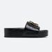 Tory Burch Woven Double T Slide - Black