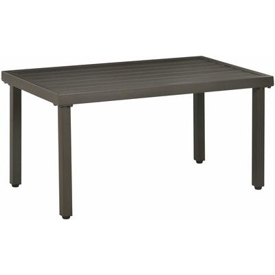 Couchtisch, Gartentisch mit Holzoptik, Rechteckiger Kaffeetisch, Gartentisch für Balkon, Terrasse, Image