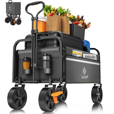 Bollerwagen faltbar Handwagen Transportkarre Gerätewagen inkl. 2 Netztaschen & Cover klappbar Image