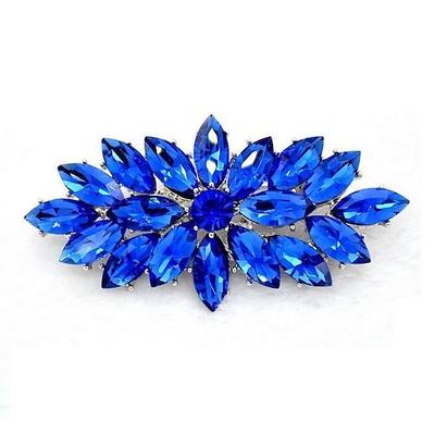 jemals Glaube Hochzeit Corsage Schmuck Marineblau Marquise österreichischen Kristall boomenden Blumenbrosche für Frauen Mode Image