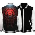 Boys 3D Spider Jacket Long Sleeve Spring Fall Winter Active Streetwear Cool Polyester Kids 3-12 Years V Neck Zip Street Daily Regular Fit