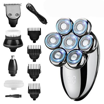 Men Head Shavers Wet and Dry Detachable Electric Shaver Nose Hair Trimmer Face Brush Grooming Set Rechargeable Razor