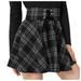 XLZWNU Womens Dresses Vintage Dress for Women Black Dresses for Women Women Fashion Retro Punk Plaid Print Skirt Strap Zipper Short Skirt Tennis Skirt Goth Skirt 1Pc Dress Black Xl