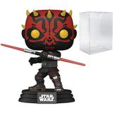 POP Star Wars: Clone Wars - Darth Maul Funko Pop! Vinyl Figure (Bundled with Compatible Pop Box Protector Case) Multicolor 3.75 inches