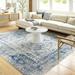 Mark&Day Area Rugs 10x14 Jules Traditional Sky Blue Light Gray White Navy Area Rug (10 x 14 )