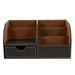 Qumonin Multifunctional PU Leather Pen Holder Organizer Office School Stationery Supply