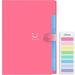 Forvencer Accordion File Organizer Letter Size 5 Pocket Expanding File Folder Cute File Folder with Labels Portable File Organizer for School Office Supplies Folders for Documents Fuchsia