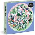 Galison Green City 1000 Piece Round Puzzle from Galison - 1000 Piece Round Puzzle for Adults Challenging Puzzle with Gorgeous Art by Bethany Robertson Thick and Sturdy Pieces Perfect for Earth Day