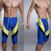 Menâ€˜s Swimming Trunks Seven Men Color Matching Fitness Swimwear Cycling Together with Long Swim Shorts Surfing Running