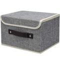 Gbayxj Home Textile Storage Storage With Lids 26 Fabric Foldable Clothes Storage Cube With PU Leather Handles PP Plastic Board Decorative Foldable Lidded Cotton Linen Storage Cubes Home Large Size B