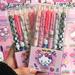 6Pcs Sanrio Gel Pen Hello Kitty Cartoon Kuromi ST Quick Drying Black 0.5mm Press The Ballpoint Pen Learning Stationery Gifts