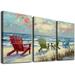 Ulloord Posters Colorful Beach Chair Wall Art Ocean Landscape Wall Art Wall Art Canvas Painting Posters And Prints Wall Art Pictures for Living Room Bedroom Decor