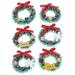 Mini Christmas Wreath Decorative 6 Pcs Doll House Micro Landscape Decoration Ornaments Garland Resin Crafts