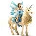 Schleich bayala 3-Piece Playset Mermaid Toys for Girls and Boys 5-12 years old Eyela Riding on Golden Unicorn Blue