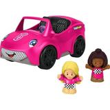 Fisher-Price Little People Barbie Toddler Toy Car Convertible with Music Sounds & 2 Figures for Pretend Play Ages 18+ Months