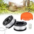 2 PCS Spool Line Trimmer with Spool Cover Lawn Mower Spools Nylon Brush Cutter Replacement Spool Accessory for Black Decker AF-100-3ZP Lawn Mower(White)