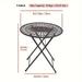 Antique Iron Round Table Portable Folding Table Outdoor Bistro Table for RV Camping Garden Outdoor Living (Table Only)