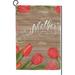 Hidove Garden Flag Mother s Day Tulips on Wood Garden House Sports Flags 12x18 in Polyester Decorative Flags for Home Garden Flowerpot