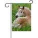 Hidove Garden Flag Horse Resting Flowering Meadow Seasonal Holiday Yard House Flag Banner 28 x 40 inches Decorative Flag for Home Indoor Outdoor Decor