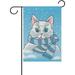 Hidove Garden Flag Cat in Cold Winter Seasonal Holiday Yard House Flag Banner 28 x 40 inches Decorative Flag for Home Indoor Outdoor Decor