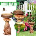 Zynic Sculptures & Statues Resin Birdbath Polyresin Antique Garden Bird Bath For Home Garden Yard Home & Garden