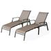Ulax Furniture Outdoor Chaise Lounge Adjustable Folding Patio Sling Chaise Lounger Chairs Patio Reclining Chaise for Balcony Beach Yard Set of 2