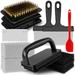 Hcqxnsl 14Pcs Griddle Cleaning Kit Flat Top Grill Cleaning Kit Heavy Duty Grill Cleaner Set with Grill Stone Griddle Scraper for Flat Top Grill