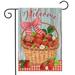 Strawberry Summer Garden Flags Green Leaves Fruit Basket Holiday Yard Flag Double Sided Polyester Outdoor House Terrace Flags