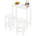 TJUNBOLIFE Table 38 inch Counter Height Pub Table Rectangular Acacia Wood High Top Kitchen Dining Table Indoor or Outdoor Use White