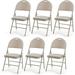 YZboomLife 6 Pack Folding Chairs Heavy Duty Foldable Chairs with Cushioned Seat & Back Padded Dining Chairs with Metal Frame for Indoor Outdoor Home Office Event Wedding Party Gray