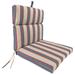 Jordan Manufacturing 44 x 22 Sanders Ravine Multicolor Stripe Rectangular Outdoor Chair Cushion with Ties and Hanger Loop