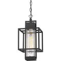 Outdoor Pendant Light Fixture 1 Light Exterior Hanging Lantern Porch Light 14 Outside Lighting for House in Black Finish with Bubble Glass Lamp Shade 2375/1HL