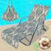 BAILANku Beach Chair Cover Outdoor Chaise Lounge Cover Microfiber Beach Chair Replacement Cover 3D Digital Printed Pattern Chair Towel with Side Pockets for Patio Pool 83x29.5inch