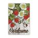 Strawberry Summer Garden Flags Green Leaves Fruit Basket Holiday Yard Flag Double Sided Polyester Outdoor House Terrace Flags