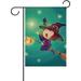 Hidove Halloween Flying Little Witch On Green Seasonal Holiday Garden Yard House Flag Banner 12 x 18 inches Decorative Flag for Home Indoor Outdoor Decor